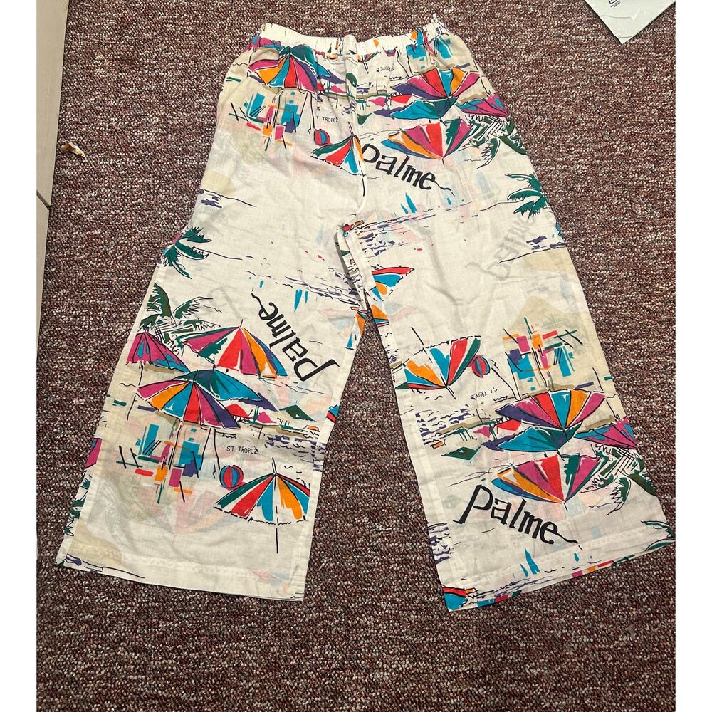 Vintage Carole Little Beach Pants Size 12 Wide Leg St Tropez Capris